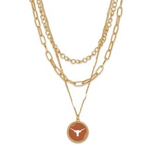 Texas Longhorns, Licensed Emblem Sydney Necklace, 18K gold plated picture