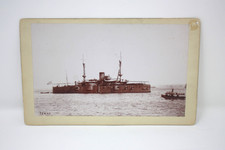 Antique USS Texas Battleship Cabinet Card Photo Spanish American War Navy Ship picture