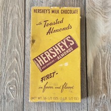 Vintage 1950s HERSHEY'S Milk Chocolate Bar With Almonds Display Box picture