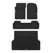 Motor Trend FlexTough Advanced Heavy Duty Black Rubber Car Floor Mats & Cargo Li picture