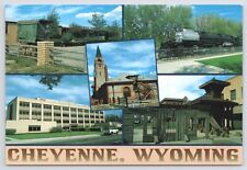 Cheyenne Wyoming~5 Views of Buildings Info On Back~Continental Postcard picture