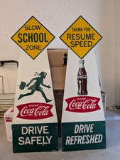 Vtg 1960's Coca-Cola school zone sign picture