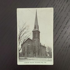 Auburn Post Card Mfg Co. Columbia City IN Lutheran Church RPPC Divided Back picture