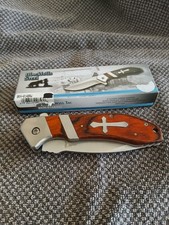Blackhills Steel BKH014BRW Liner Lock With Cross picture