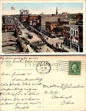 Genesee Avenue Saginaw Michigan Parade Streetcar Postcard picture