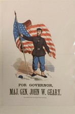 John Geary for PA Governor Color Campaign Poster 1866 picture