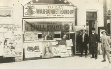 RPPC War Bonnet Round Up & Bullfight Idaho Western Signs Rodeo picture