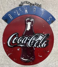 Rare Original Vtg Multi-Layered Coca-Cola Hanging Steel Sign 1940’s-1950’s picture