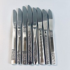 8 Vtg Stainless Flatware Dinner Knives Japan Oneida Imperial Mismatched Mixed picture