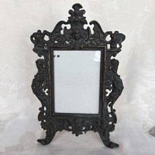 Antique Victorian Rococo/Baroque Style Brass/Bronze/Iron Heavy Easel Back  Frame picture