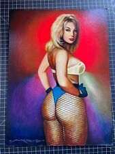 ORIGINAL MARCUS BOAS BLACK CANARY OIL PAINTING 12X16 ON BOARD RARE picture