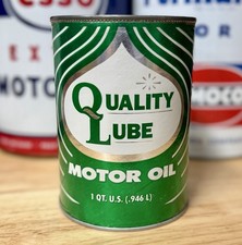 Rare Quality Lube Motor Oil Can Quart Empty picture
