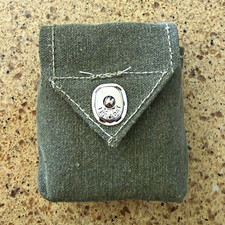 WWII/ WW2 OD Green Olive Drab Canvas Military Rigger Pouch w/ Snap Closure picture