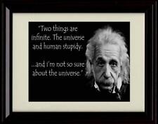 8x10 Framed Albert Einstein Quote - Human Stupidity picture