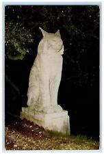 c1950's Los Gatos Wild Cat Sculpture Statue Monument California CA  Postcard picture