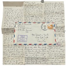 1944 WWII Soldier Love Letter Marriage Plans Delayed Mail Army Censored APO 25 picture