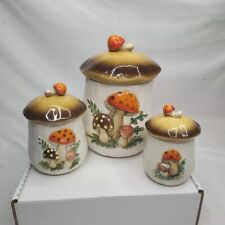 Vintage Sears & Roebuck Merry Mushroom 3 Pc Canister Set Japan SEE INFO picture