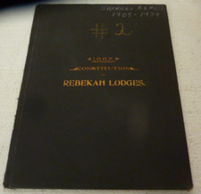 1908-1939 Odd Fellows Constitution of Rebekah Lodge Shawnee Ohio Members picture
