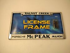 Walnut Creek McPeak CA License Plate Holder VTG Alloy Frame Audi Porsche HTF picture
