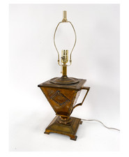 Antique Bradley & Hubbard Arts & Craft Style Brass And Copper Table Lamp picture