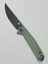 Klaken The Flint Folding Knife 3.54” Black 14C28N Steel Drop Point Jade G10 NEW picture