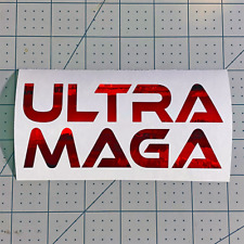 TRUMP ULTRA MAGA RED MIRROR CHROME DECAL STICKER WINDOW BUMPER POLITICAL USA  picture