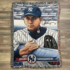 Vintage A-Rod New York Yankees Woven Throw Tapestry Blanket, Great Condition picture