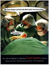 PRINT AD, 1999 Niketown Miami Sunset Place Operating Surgeons Talking Football picture