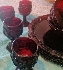 Avon Red Cape Cod Complete Dinner Service For 4 + Platter Gravy 2 Serve Bowls 22 picture