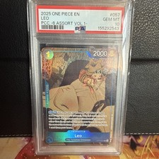 2025 ONE PIECE OP10-057 PREMIUM CARD COLLECTION VOL 1 LEO PROMO PSA 10 picture