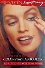 Revlon 1995 Print Ad Revolutionary Colorstay Lashcolor Cindy Crawford picture