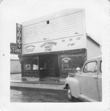 Vintage Hawthorne Variety Store Snapshot Photo Coca Cola Truck Small Town 1950s picture