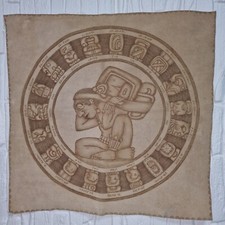 Vintage Maya Calendar on Leather – Haab, Palenque, Chiapas, Mexico – Handcrafted picture