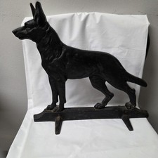 VINTAGE 50s IRON ART CAST IRON GERMAN SHEPHERD DOG  DOORSTOP 12