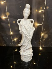 Vintage Chinese Quan Yin Goddess of Mercy White Porcelain Statue Figurine Buddha picture