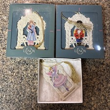 Lenox 1992 Nutcracker Suite Collection Set 3 Ornaments Clara Sugar Plum Fairy picture