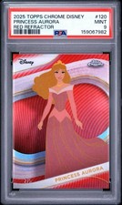 2025 TOPPS CHROME DISNEY #120 PRINCESS AURORA RED /5 PSA 9 picture