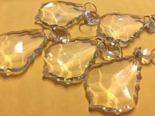 10PCS CLEAR CHANDELIER CRYSTAL LAMP PARTS GLASS PRISMS 50MM PENDANT DROPS picture