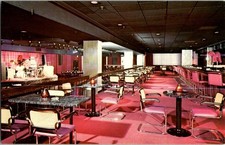 Vintage Grossinger's Pink Elephant Lounge Interior Postcard NY picture