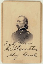 General George Armstrong Carte la Visite - 1863 on Canvas 8x11 - Autographed picture
