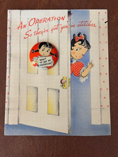 Vintage Norcross Susie Q Get Well Card with Pinback Button 1946 picture