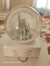 Disney 100th Anniversary Cinderella Castle Platinum Snow Globe 2023 picture