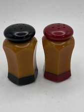 Vintage West Germany Bakelite Salt & Pepper Shakers, Butterscotch, Art Deco Set picture