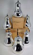 Lot/6 Vintage Christmas Mercury Glass Silver Bells Ornaments 7