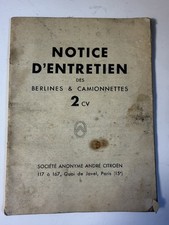 Vintage Citroën 2CV Berlines Camionnettes Owners Manual Maintenance Book French picture