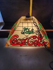 Vintage Drink Coca Cola Hanging Swag Lamp Plastic Shade FantasticColor 15x15x8in picture
