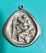 Vintage THEDA Sterling Silver St Christopher Medal Pendant Protect Us Catholic picture