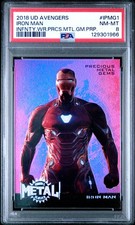 2018 UD AVENGERS INFINITY WAR PRECIOUS METAL GEMS PURPLE #IPMG1 IRON MAN PSA 8 picture