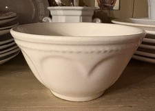 Rare SMALL 6.75” x 4” White Ironstone EMBOSSED HEART Rope BOWL ***READ*** picture