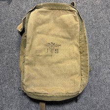 Vintage WWII US Army Canvas Medical Corps Corpsman Pouch Field Medic Bag Khaki picture